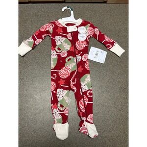 Christmas Sleeper Burts Bees Zipper closure NET  red peppermint/cocoa 0-3 months